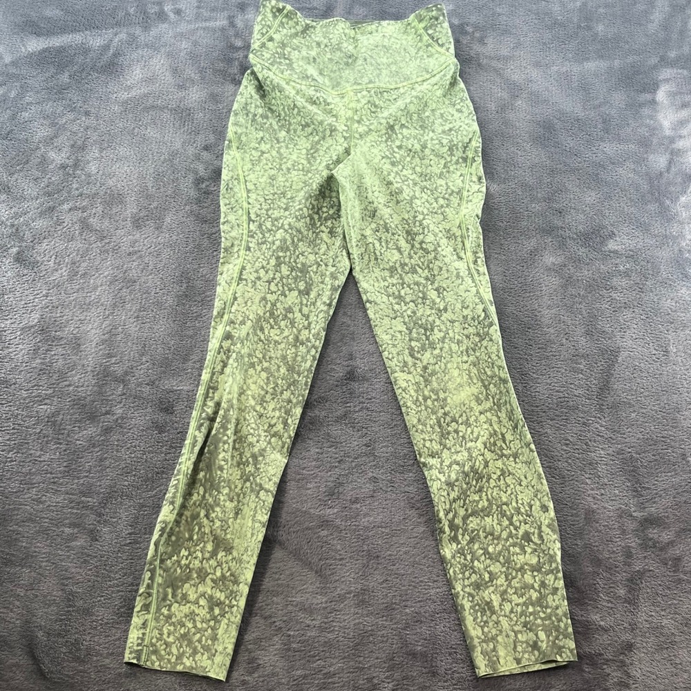 Lululemon High Rise Leggings Green Abstract Print Size 2 W5EP9S